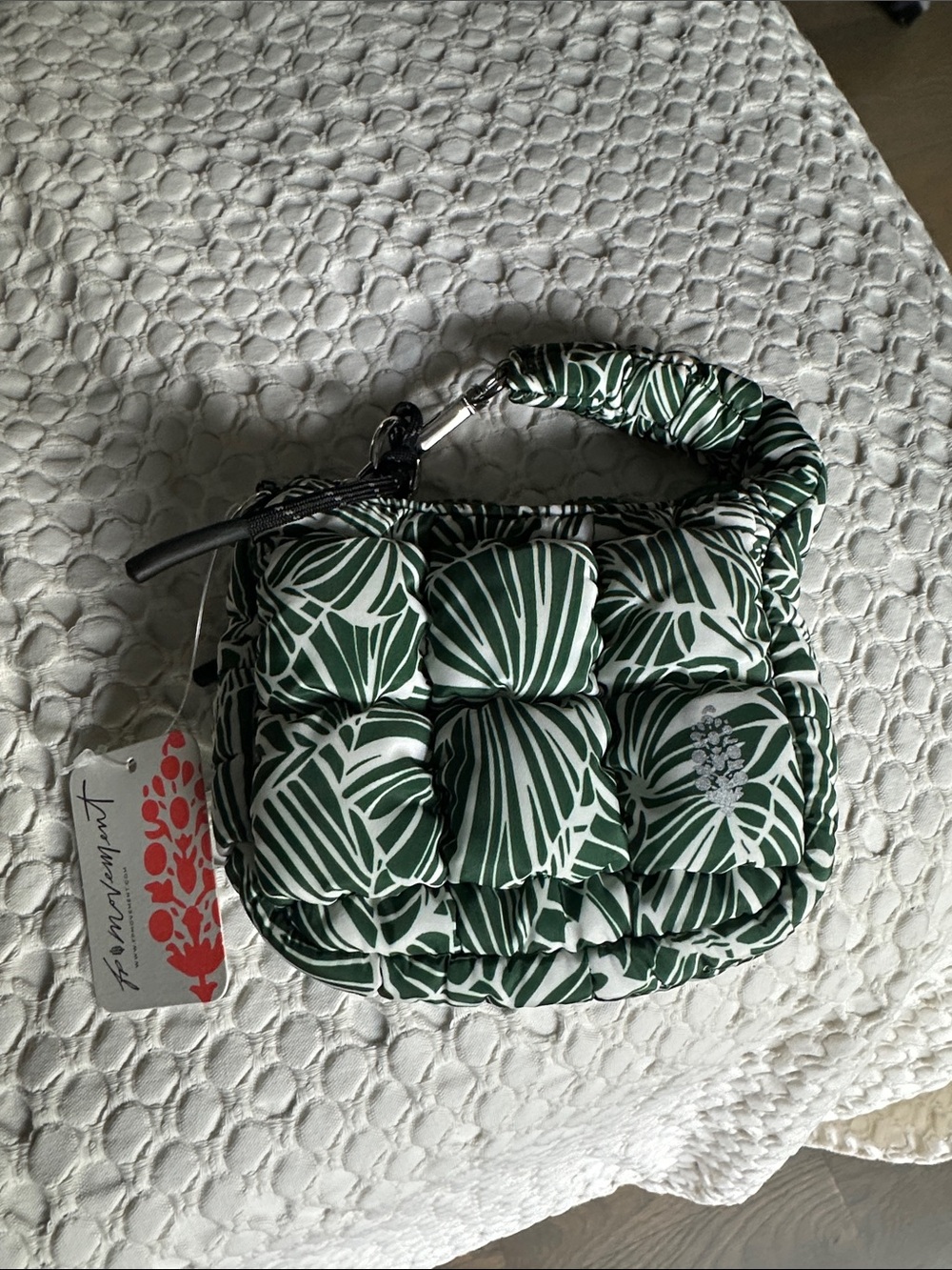 Mini Quilted Green Leaf Print Top-Handle Bag From Free People